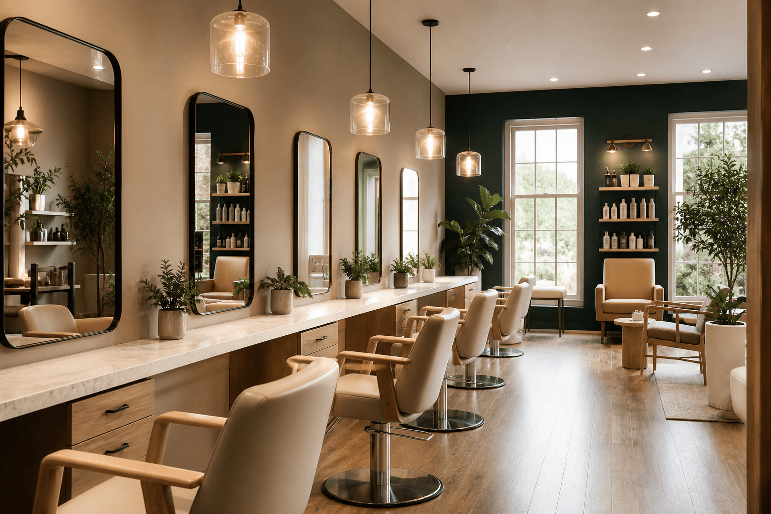 Hair styling atmosphere at Alba Salon in Little Ferry, NJ
