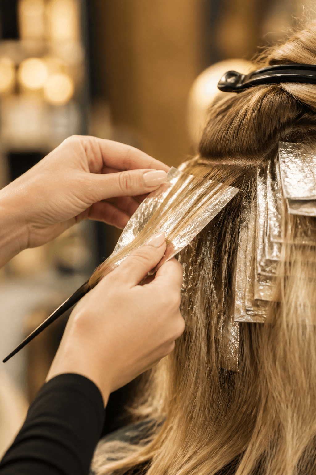 Hair color foiling technique in progress, Beauty And Thingz by Zuri