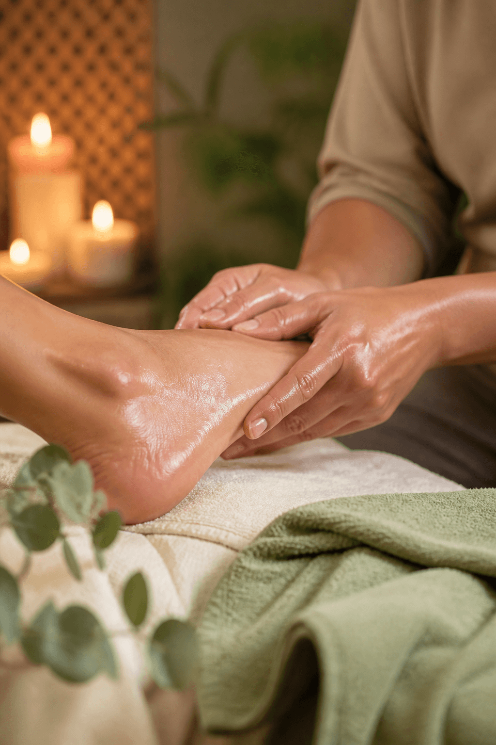 Pampering foot massage finish at In-Style Hair&Nail, Little Ferry NJ