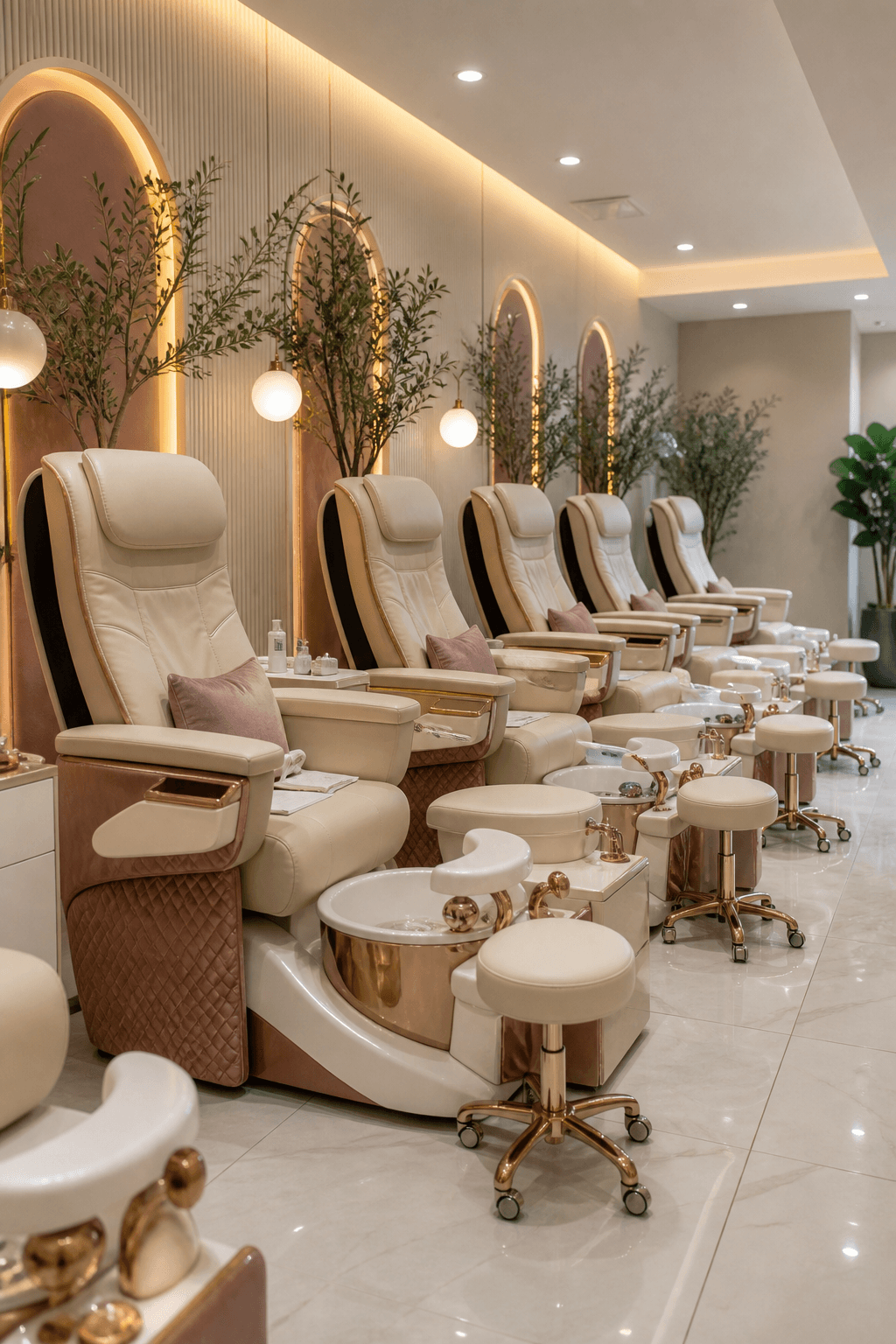 Clean, calm pedicure spa environment at In-Style Hair&Nail, Little Ferry NJ