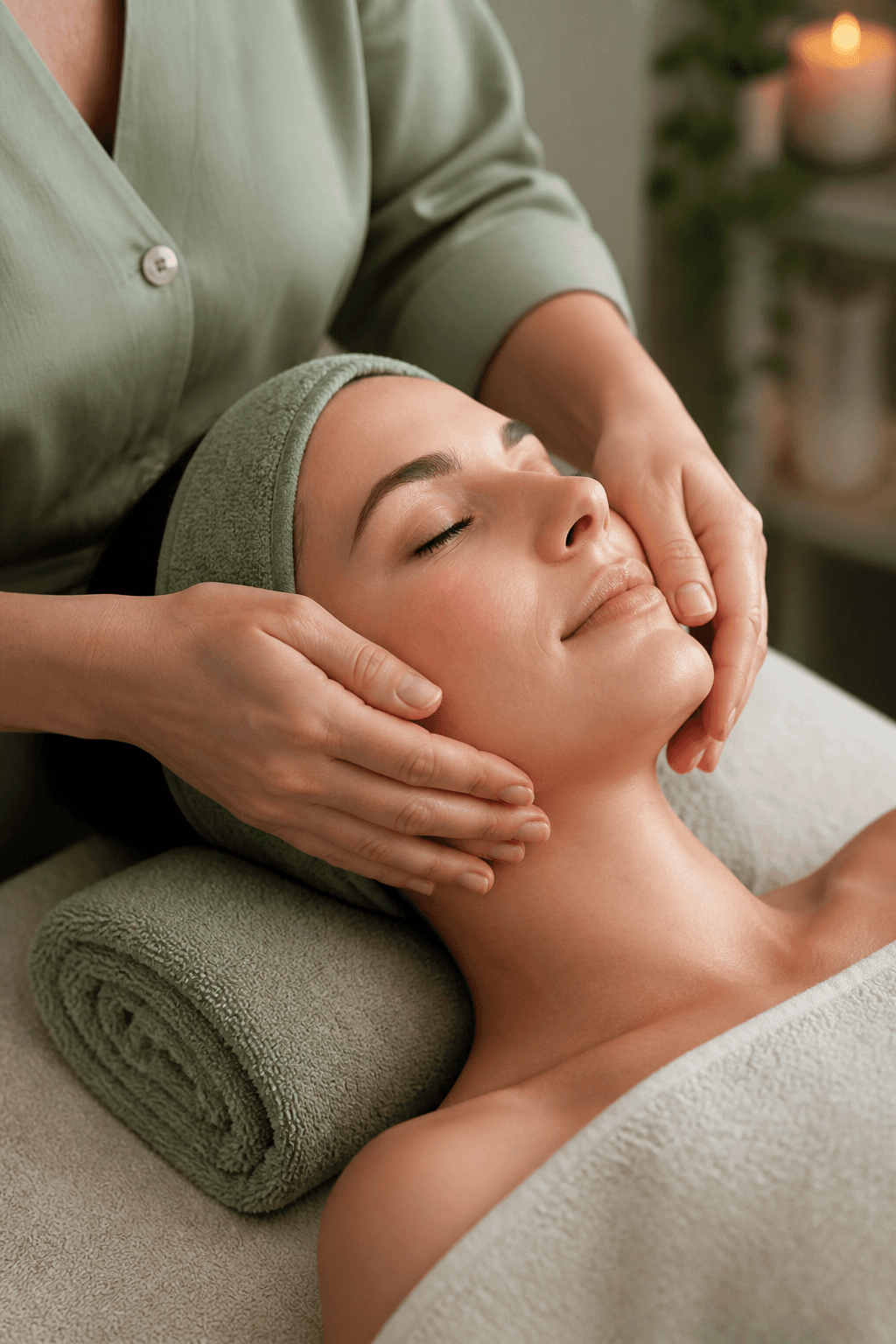 Relaxing facial massage at Rolf91 Skincare Center, Little Ferry NJ