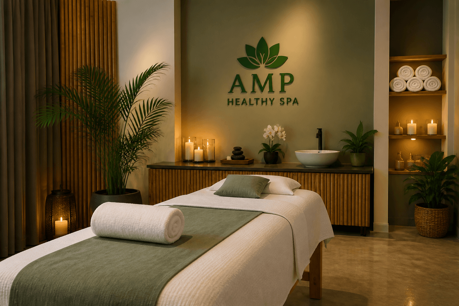 Calm, relaxing atmosphere at AMP Healthy Spa in Little Ferry, NJ