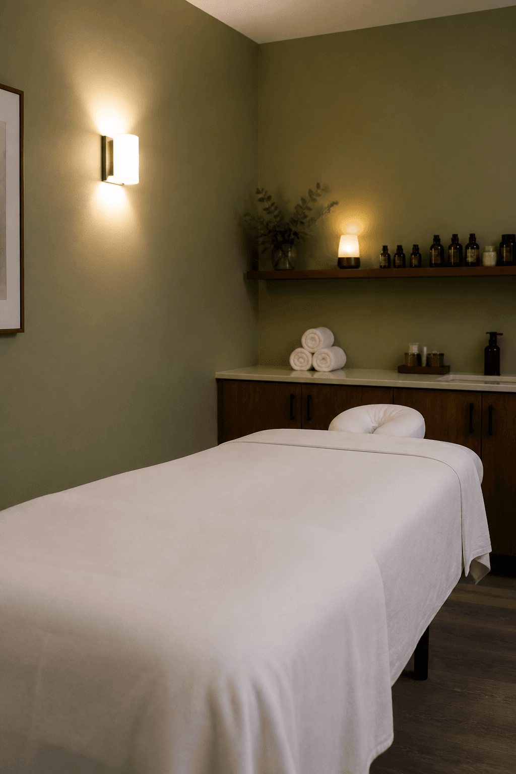 Massage spa treatment room, AMP Healthy Spa, Little Ferry NJ